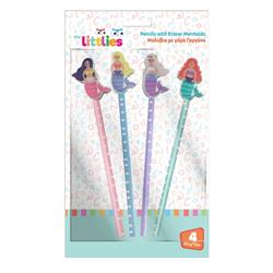 PENCIL WITH ERASER MERMAIDS 4PCS THE LITTLIES