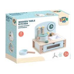 Wooden Table Kitchen Set Luna Toys 8Pcs 29,5x22,5x25,5cm.