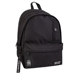 BACKPACK MUST TEAM MONOCHROME 32Χ19Χ42 DOUBLE POCKET BLACK WITH GREY DETAILS 900D RPET