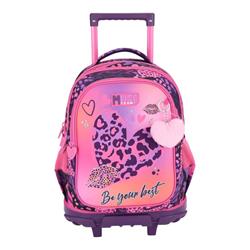 School Trolley Bag Elementary Must Team Heart Print 3 Compartments