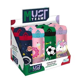 Vacuum Flask Stainless Steel Must Team 500 ml with straw 4 Designs