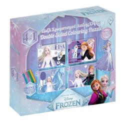 COLORING PUZZLE 4 IN 1 WITH COLORING PENCILS FROZEN