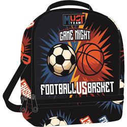 LUNCH BAG MUST TEAM 22X16X28CM ISOTHERMAL FOOTBALL VS BASKETBALL