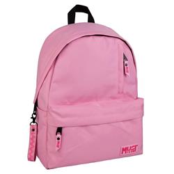 BACKPACK MUST TEAM MONOCHROME CLASSIC 32X17X42 SINGLE POCKET LIGHT PINK WITH DARK PINK