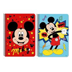 SPIRAL NOTEBOOK 17X25 2SUBS 60SH  MICKEY 2DESIGNS