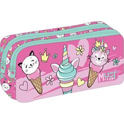 PENCIL CASE MUST TEAM 21Χ6Χ9 2ZIPPERS ICE CREAM