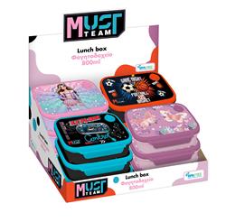 LUNCH BOX PP 800ML 18X13X6CM MUST TEAM 2DES. GIRL & 2DES. BOY