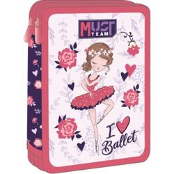 DOUBLE DECKER PENCIL CASE FILLED MUST TEAM 15X5X21 I LOVE BALLET