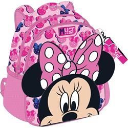 BACKPACK 27X10X31CM 2 CASES MINNIE 3D