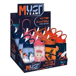 Water Canteen Aluminium Must Team 500ml with straw 4 Designs