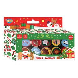 ROUND STAMP 10PCS CHRISTMAS LUNA
