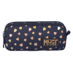 PENCIL CASE MUST ΤΕΑΜ ENERGY 21Χ6Χ9 2ZIPPERS BUTTERFLY HEARTS