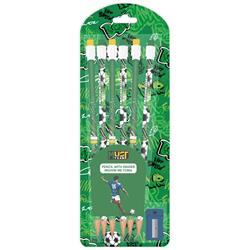 PENCIL WITH RUBBER BLISTER 6PCS WITH SHARPENER MUST TEAM BOY FOOTBALL