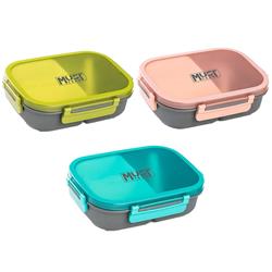 LUNCH BOX PP 1100ML WITH SPOON 21,7X16,5X6,2CM MUST TEAM 3 COLORS
