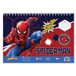 PAINTING BLOCK SPIDER-MAN 23X33 40SH STICKERS-STENCIL-2 COLORING PG with 2DESIGNS.