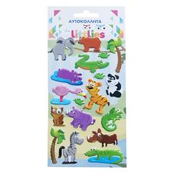 STICKERS 10X22CM JUNGLE ANIMALS THE LITTLIES