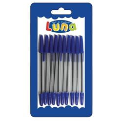 BLISTER PENS BLUE 10PCS LUNA