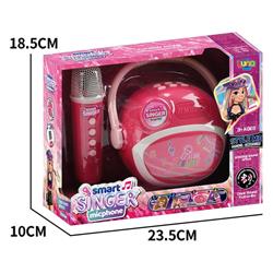 MICROPHONE WITH MUSIC, BLUE TOOTH & USB PINK 23,5X10X18,5CM LUNA