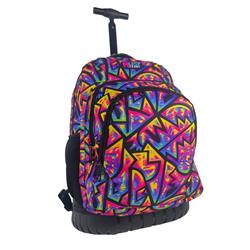 BACKPACK TROLLEY MUST TEAM 31Χ24X45 3CASES WITH ONE HANDLE & 2 WHEELS ABSTRACT PATTERN