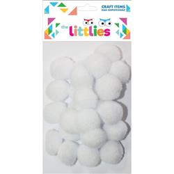 POM POM 25mm 25PCS WHITE THE LITTLIES