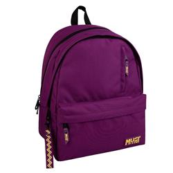 BACKPACK MUST TEAM MONOCHROME CLASSIC 32Χ19Χ42 DOUBLE POCKET VIOLET WITH YELLOW