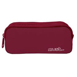 Σχολική Κασετίνα Βαρελάκι Must Eternal Μπορντό 2 Θήκες