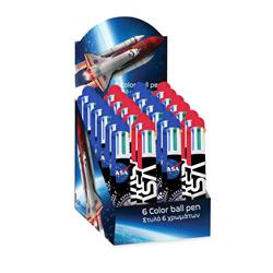 BALL PEN WITH 6 COLOURS NASA