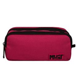 Κασετίνα Βαρελάκι Must Team Monochrome Μπορντό με Μαύρο 2 Θήκες