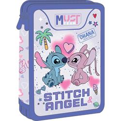 DOUBLE DECKER PENCIL CASE FILLED 15X5X21CM STITCH & ANGEL OHANA