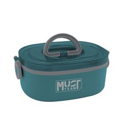 LUNCH BOX 750ML STAINLESS STEEL WITH SPOON 19,5X14X7,6CM MUST 2COLORS