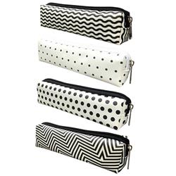 PENCIL CASE WHITE IN BLACK 19Χ4Χ5CM TESORO