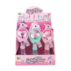 FAN WITH SPRAY UNICORN 9.5X7.5X32.5CM 3COL LUNA