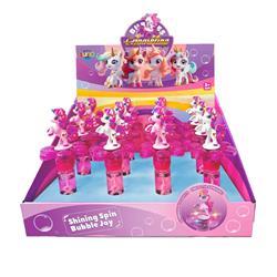 BUBBLE STICK UNICORN WITH LIGHT 8,2X22CM 2DES LUNA