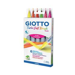 ΜΑΡΚΑΔΟΡΟΙ ΠΙΝΕΛΟ GIOTTO TURBO SOFT BRUSH FLUO 6TMX