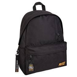 BACKPACK MUST TEAM MONOCHROME 32X17X42 SINGLE POCKET BLACK WITH ORANGE DETAILS 900D RPET