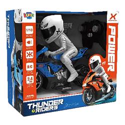 REMOTE CONTROLLED MOTORCYCLE WITH RIDER 1:10 2,4GHz 25,5X12X23CM WITH LIGHT 2COL LUNA