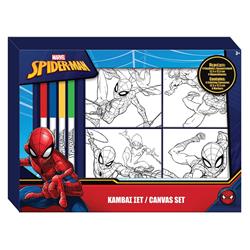 CANVAS SET 4PCS WITH 4 MARKERS SPIDERMAN