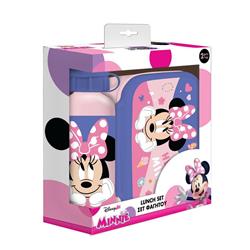 LUNCH BOX PP 800ML & WATER CANTEEN ALUMINIUM 500ML SET MINNIE