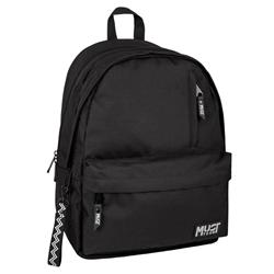 BACKPACK MUST TEAM MONOCHROME CLASSIC 32Χ19Χ42 DOUBLE POCKET BLACK WITH GREY