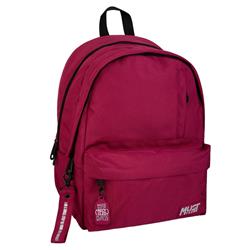 BACKPACK MUST TEAM MONOCHROME 32X19X42CM DOUBLE POCKET BORDEAUX 900D RPET