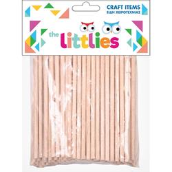 WOOD ROUND STICKS  4χ100mm 100PCS THE LITTLIES