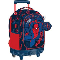ΤΣΑΝΤΑ ΤΡΟΛΛΕΥ ΔΗΜΟΤΙΚΟΥ 34Χ20Χ44ΕΚ 3ΘΗΚΕΣ SPIDERMAN NYC HEROES