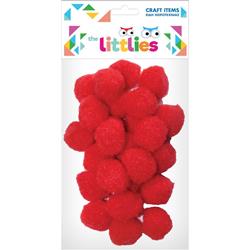 POM POM 25mm 25PCS RED THE LITTLIES