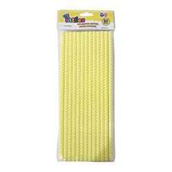 PAPER STRAWS 19,5CM 25PCS THE LITTLIES YELLOW STRIPE