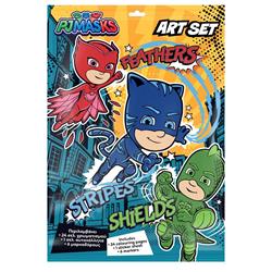 COLORING PAGES 24SH+1SH STICKERS+6MINI MARKERS PJ MASKS