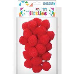 POM POM 25mm 25PCS RED THE LITTLIES