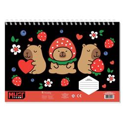 PAINTING BLOCK 23X33CM 40SH MUST TEAM STICKERS-STENCIL-2 COLORING PG  2DESIGNS CAPYBARA