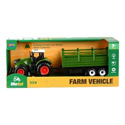 TRACTOR PULL BACK WITH TROLLEY 30,7X9,7X12,5CM WITH SOUND & LIGHT 2COL LUNA