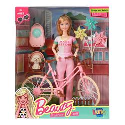 DOLL WITH BICYCLE 27X8X32,5CM 2DES LUNA