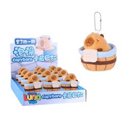 PLUSH HANGING CAPYBARA IN BARREL 9X9X9CM LUNA